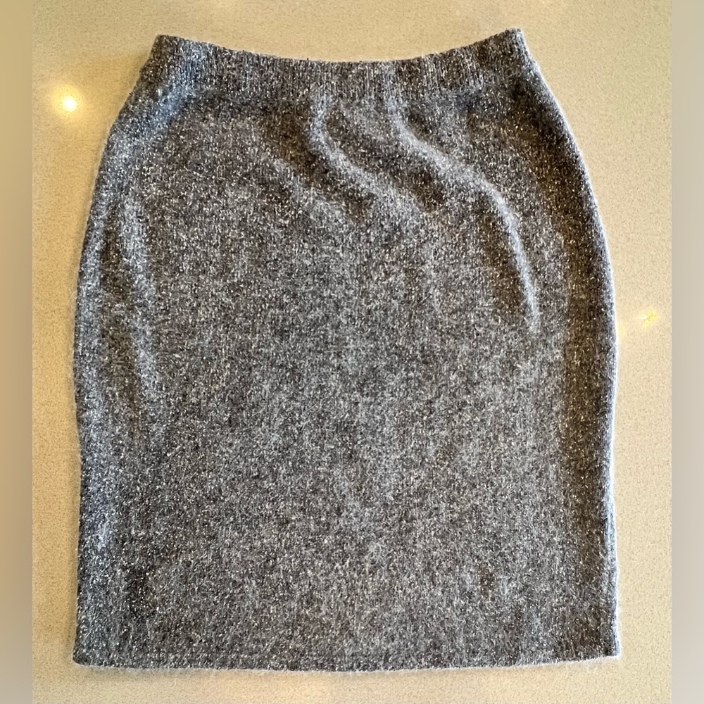 Vintage 80’s grey pencil skirt silk wool blend size medium - Picture 7 of 10